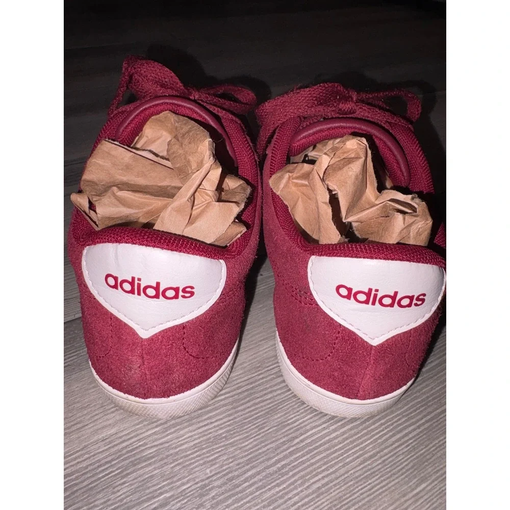 Adidas Neo VL Court 2.0 Burgundy Suede Sneakers Womens Size 7 CG5819 Wine Red